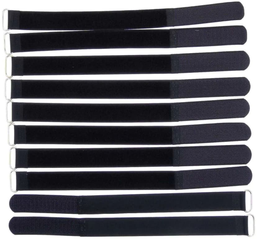 10 x Klettband Kabelbinder 30 cm x 25 mm schwarz Klettbänder Kabelklett mit Öse