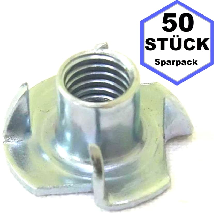 50 x Einschlagmutter M8 x 11 Gewinde Einschlagmuttern 8x11 verzinkt DIN 6930 NEU