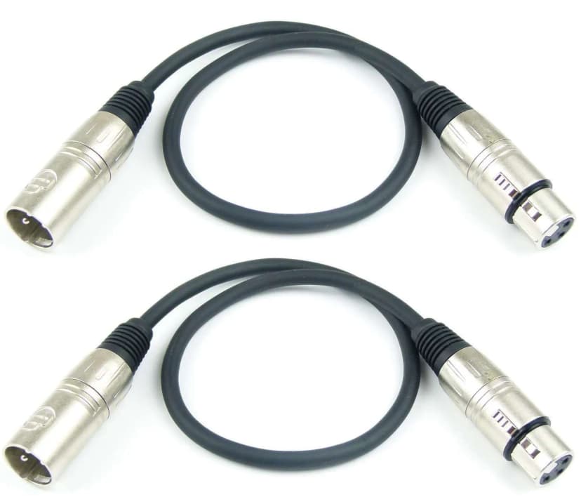 2 x 0,5 m 3 pol Mikrofonkabel XLR male auf female - DMX Mikrofon Kabel Adam Hall
