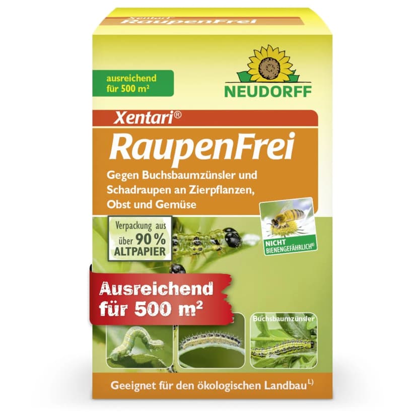 Neudorff Raupenfrei XenTari 25 g - Xentari Buchsbaumzünsler Raupen bekämpfen