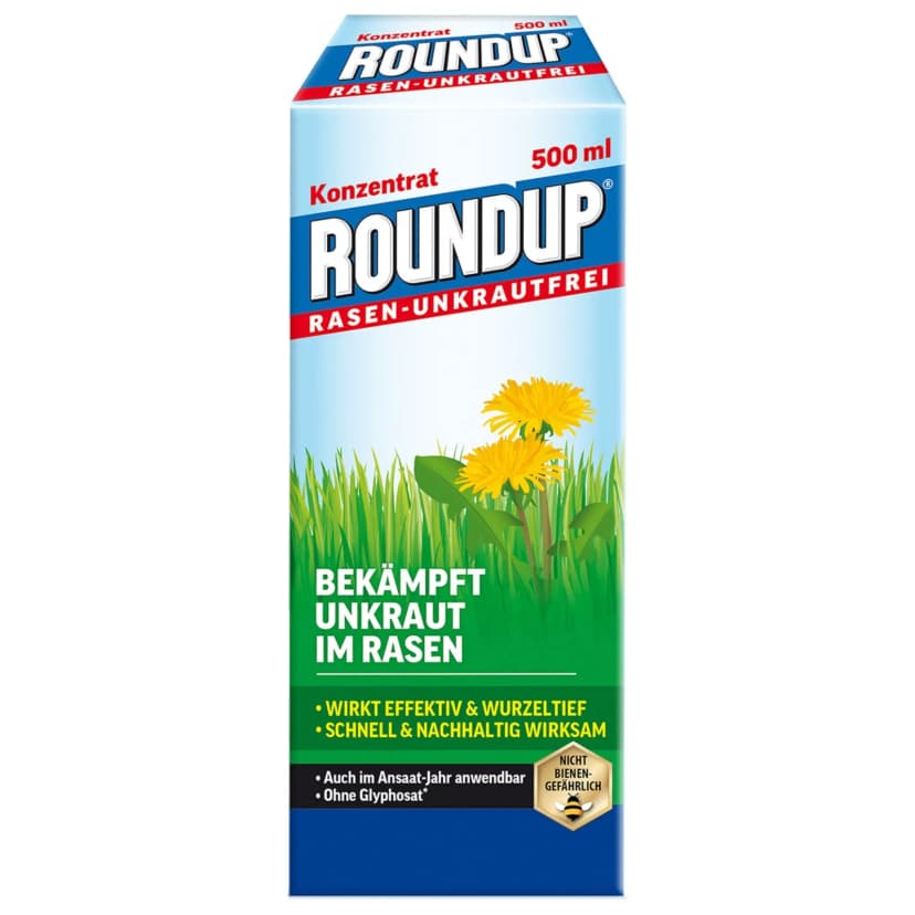 Roundup Rasen-Unkrautfrei Konzentrat 500 ml Löwenzahn Wegerich Unkrautvernichter