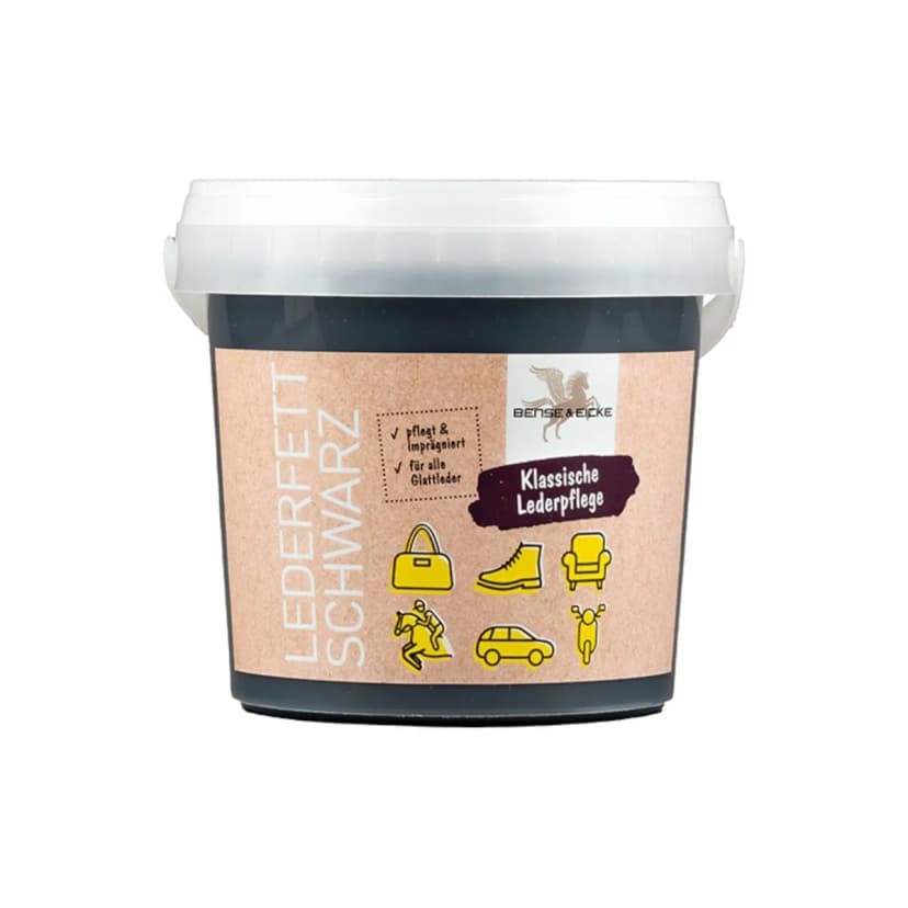 B & E Lederfett - 500 ml - schwarz - Lederpflege schwarzes Fett Pflege