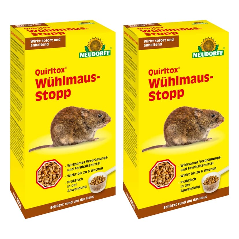 Neudorff Quiritox Wühlmaus-Stopp 2x 200 g Fernhaltemittel vertreiben Schermaus