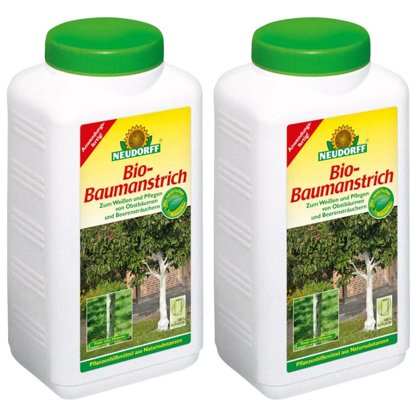 Neudorff Bio-Baumanstrich 2x 2 Liter - Zum Weißen und Pflegen - Obstbaum Baum