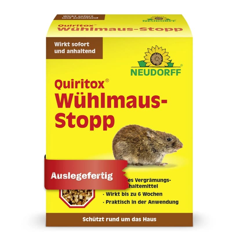 Neudorff Quiritox Wühlmaus Stopp 200 g - Schermaus Abwehr Vertreibung Fernhalten