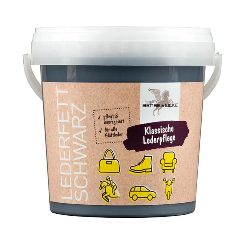 B & E Lederfett - 1000 ml - schwarz - Lederpflege Leder Pflegemittel Reinigung