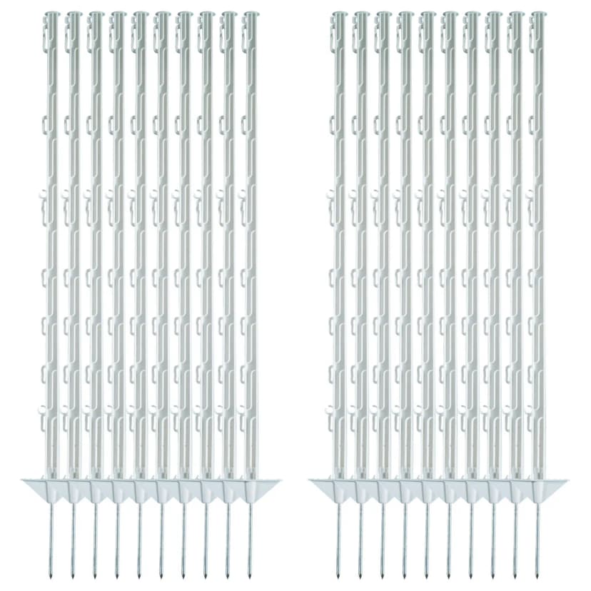 Electra Kunststoffpfahl 105 cm mit Doppeltritt - weiß - 20 Stück Weidezaunpfähle
