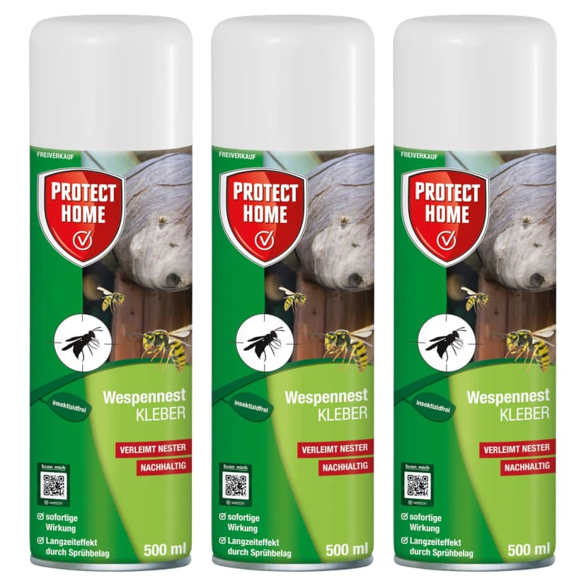 Protect Home Wespennest Kleber 3x 500 ml verschließt Wespen-Nest Eingänge Wespe