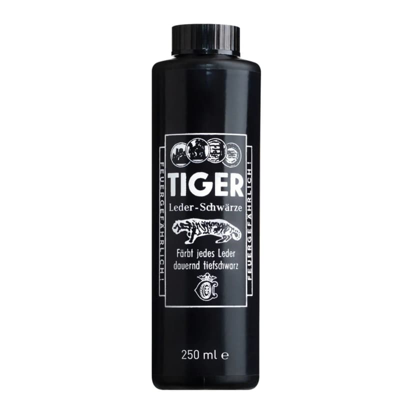 B & E TIGER Leder-Schwärze 250ml Tigerschwärze Leder auffrischen Stiefel Sattel