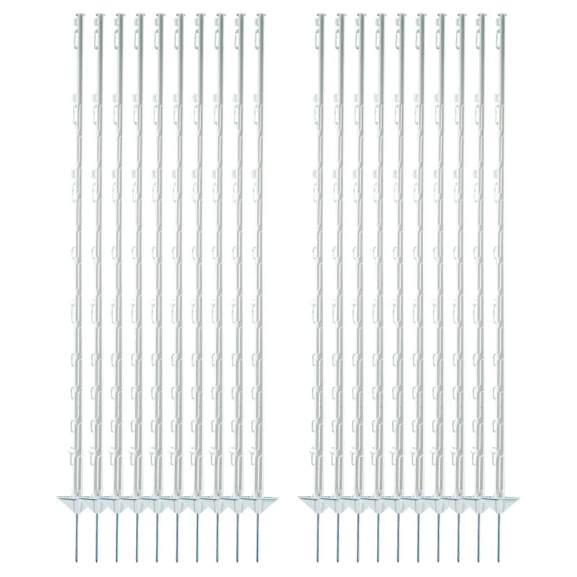 Electra Kunststoffpfahl 150 cm mit Doppeltritt - weiß - 20 Stück Weidezaunpfähle