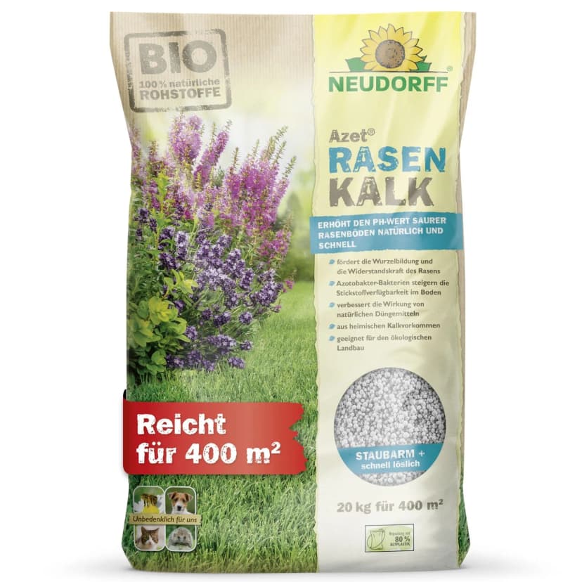 Neudorff Azet RasenKalk 20 kg Wurzelbildung Kalk Rasenpflege Vitalkalk Wachstum
