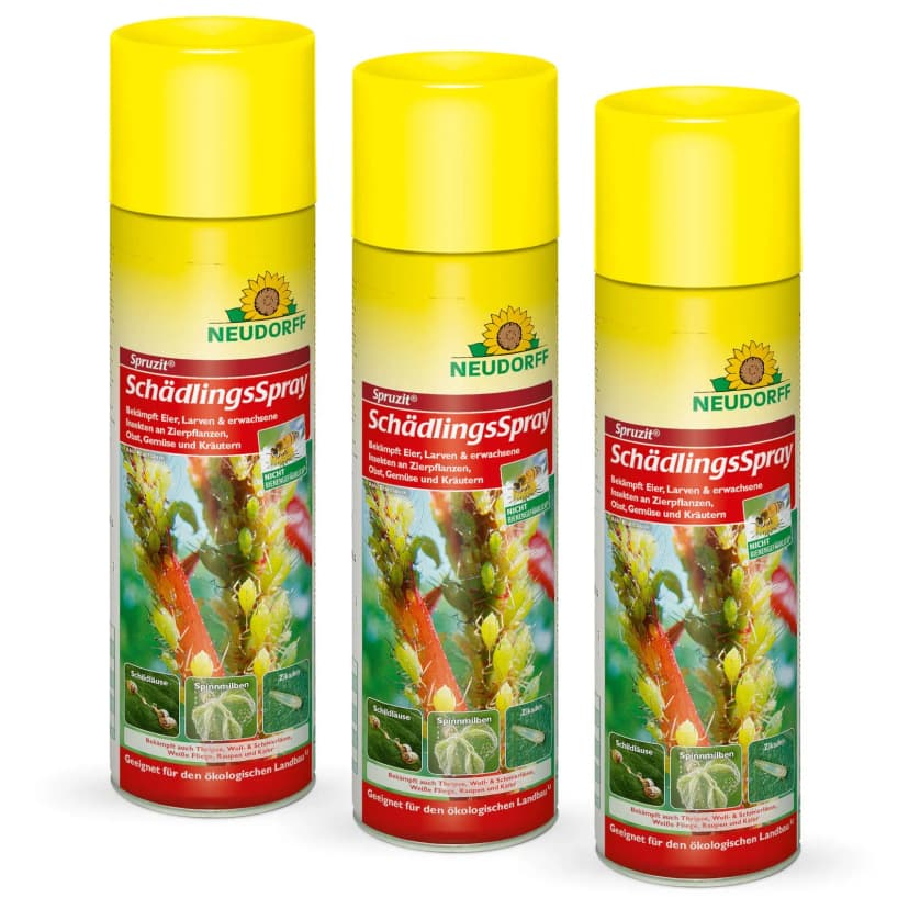 Neudorff Spruzit SchädlingsSpray 3x 400 ml Spinnmilben Thripse Zikade Schildlaus