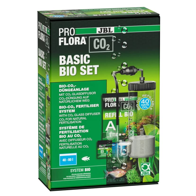JBL ProFlora bio80 - Düngung für Aquarium Pflanzenwachstum Bio-CO2 Starter-Set