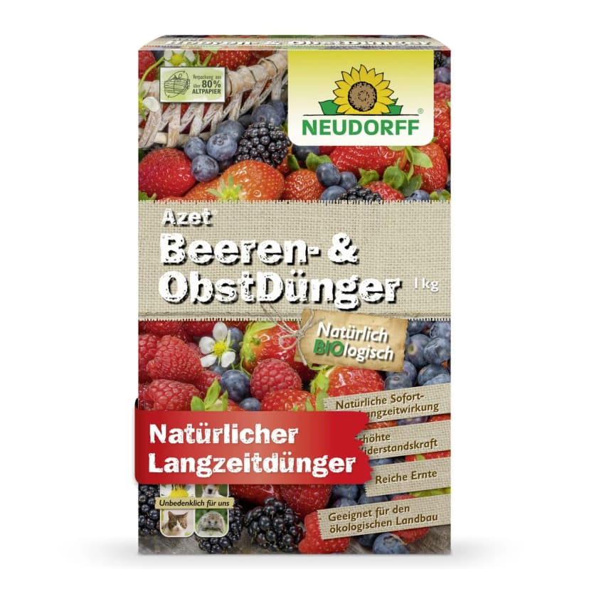 NEUDORFF Azet Beeren- und ObstDünger 1kg Obstbaum Dünger Brombeere Johannisbeere