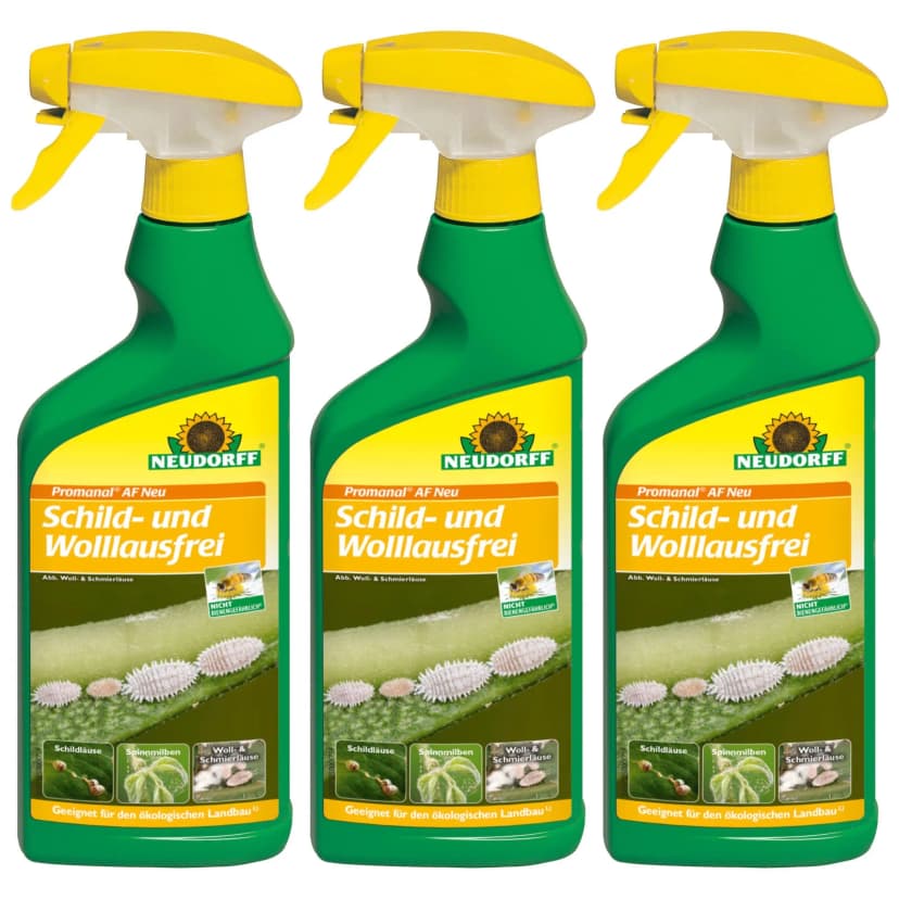 Neudorff Promanal AF Neu Schild und Wolllausfrei 3x 500 ml Schildläuse Wollläuse
