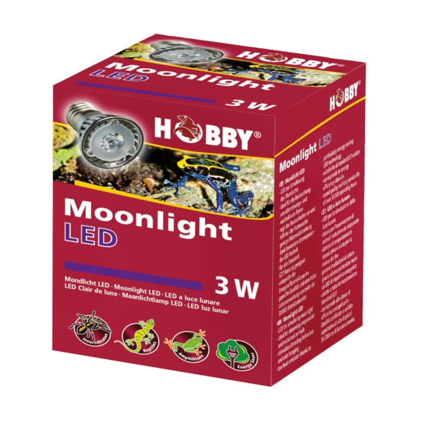 Hobby Moonlight LED Mondlicht Strahler 3W E27 - Terrarium Reptilien Lampe