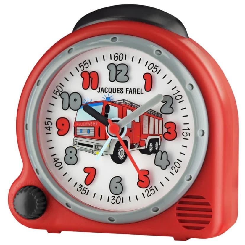 JACQUES FAREL Kinderwecker Wecker Analog Feuerwehr Jungen AVC 02FIRE Wecksound