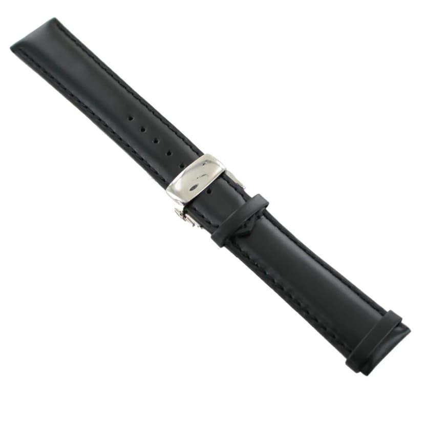 Ingersoll Ersatzband für Uhren Leder schwarz Naht sw Dornschließe Si 22 mm
