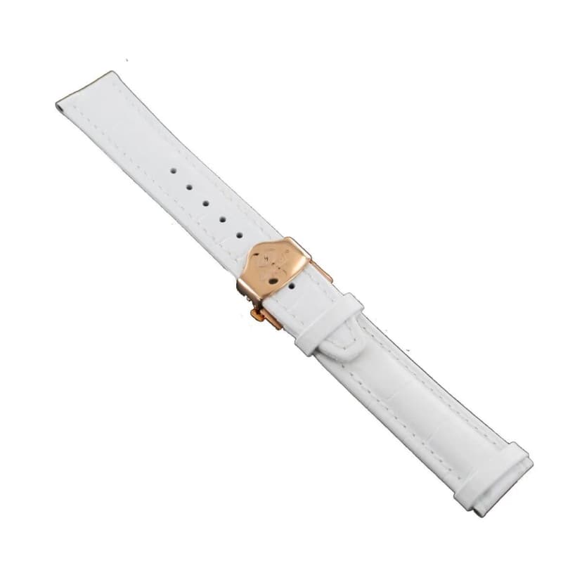 Ingersoll Ersatzband für Uhren Leder weiss Kroko Faltschl. Rosé 20 mm