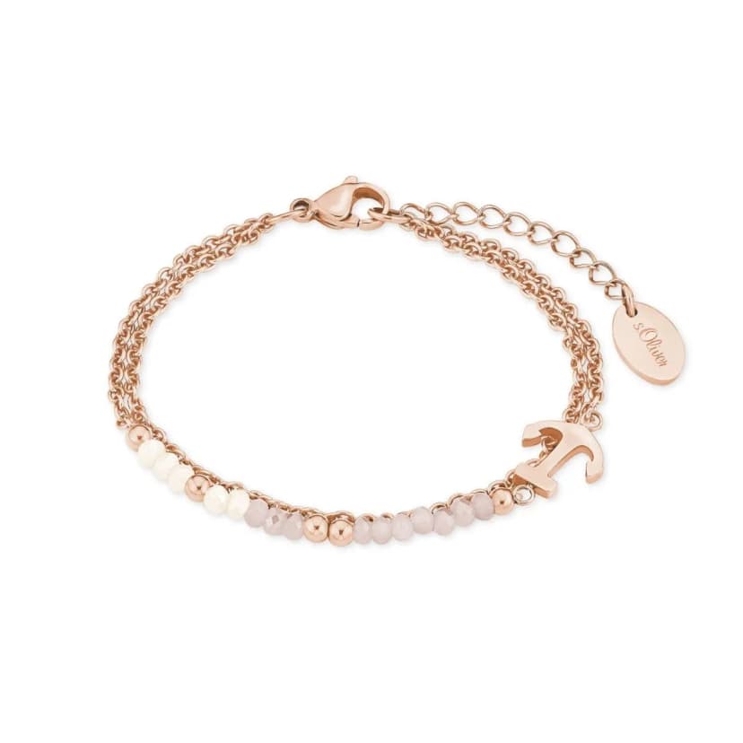 s.Oliver Jewel Damen Armband Armkette Edelstahl IP Rosé Anker 2018350