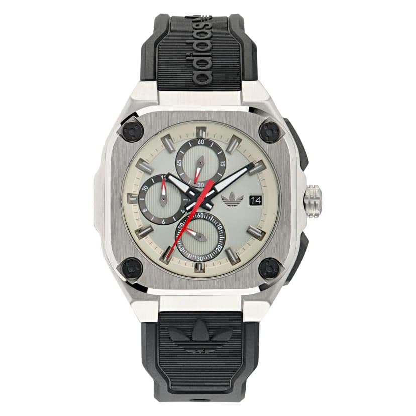 Adidas Unisex Uhr Chrono CITY TECH THREE Silikon schwarz AOFH24017