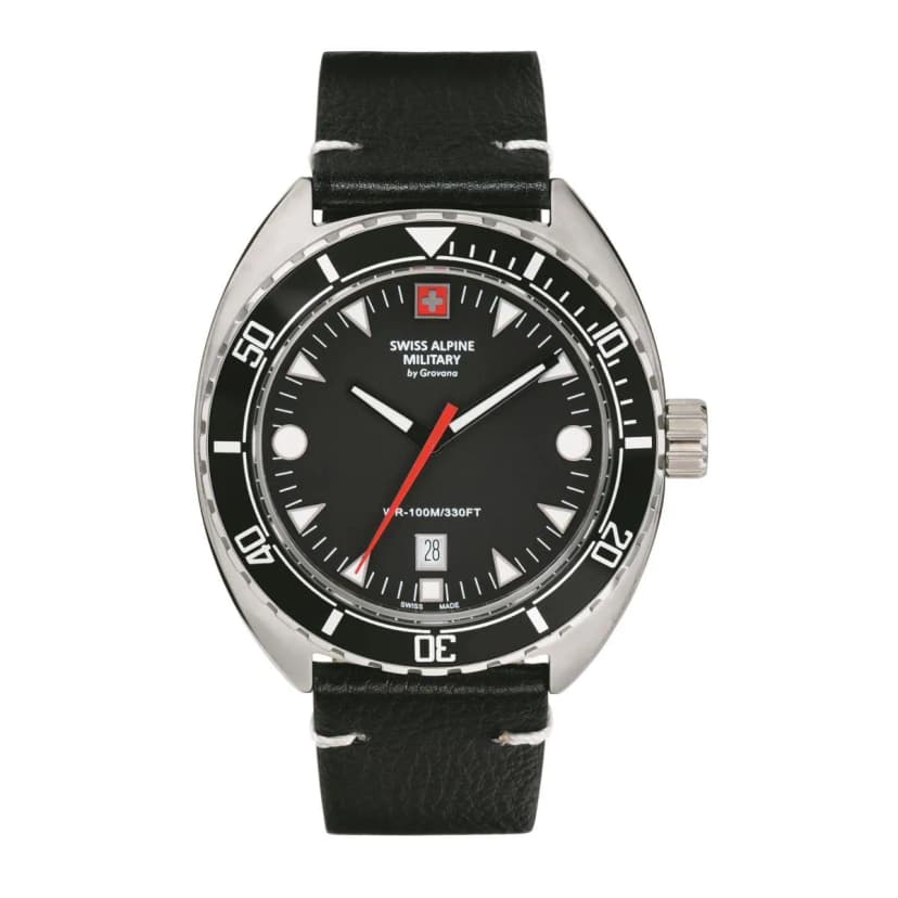 Swiss Alpine Military Herren Uhr Analog Quarz 7040.1537SAM Leder