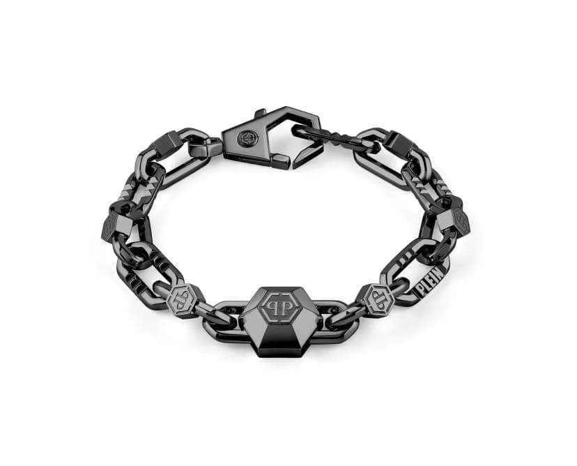 Philipp Plein Herren Armband Armkette Edelstahl silber PLEIN EDGE PJPEA07BU
