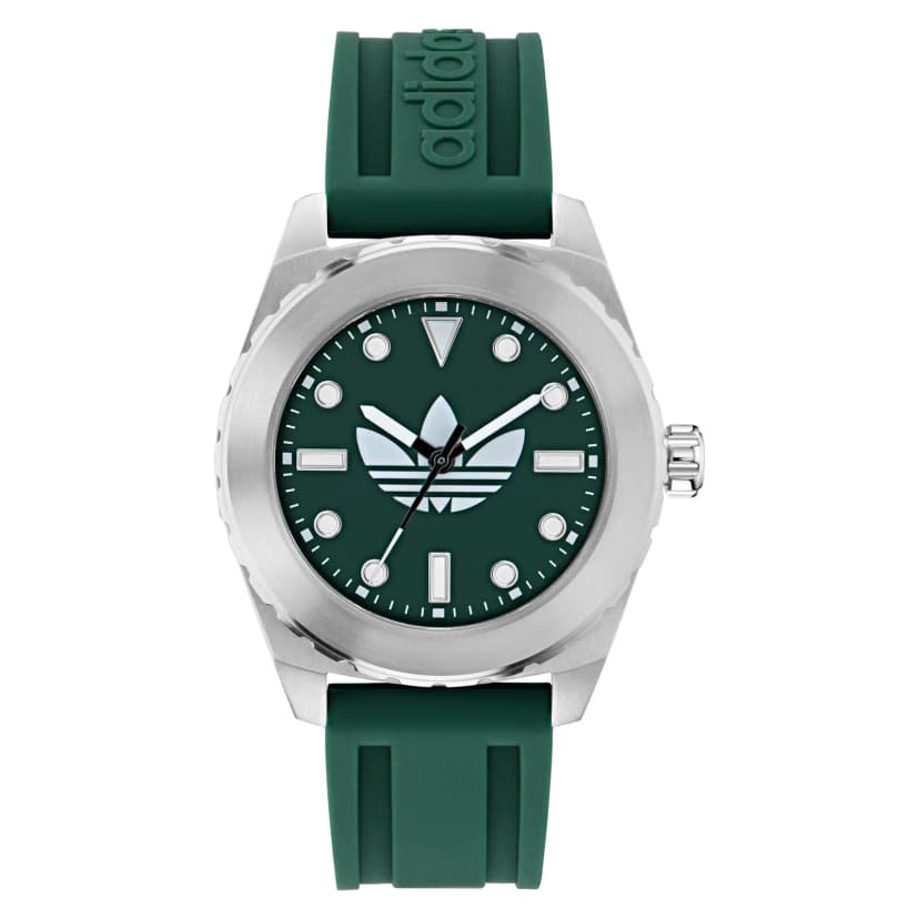 Adidas Herren Uhr Edelstahl Silikon grün AOSY25022