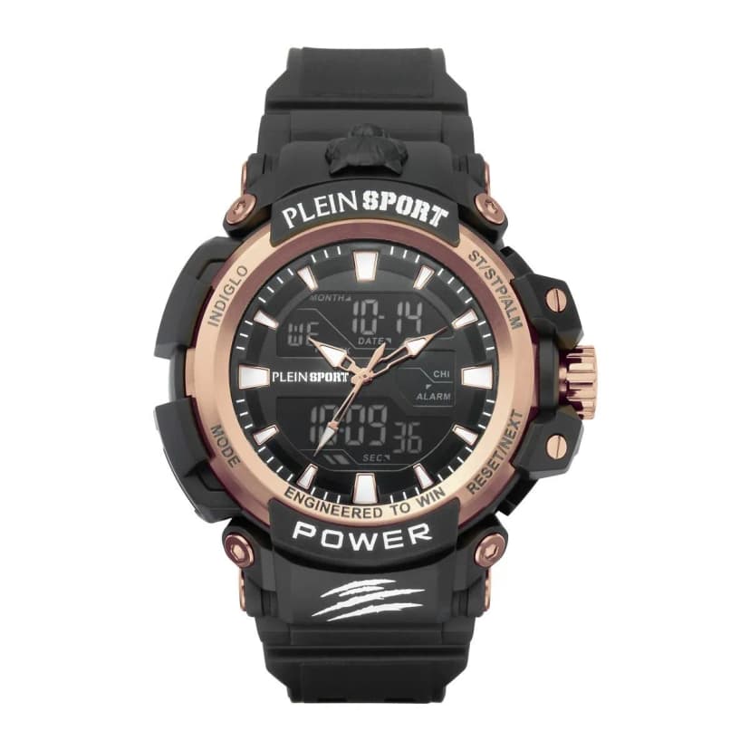 Plein Sport Herren Uhr Analog Digital Quarz COMBAT PSNBA0323 Silikon