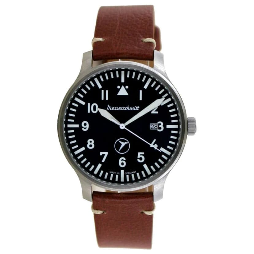 Aristo Herren Messerschmitt Uhr Fliegeruhr ME-6332BLVIN Leder