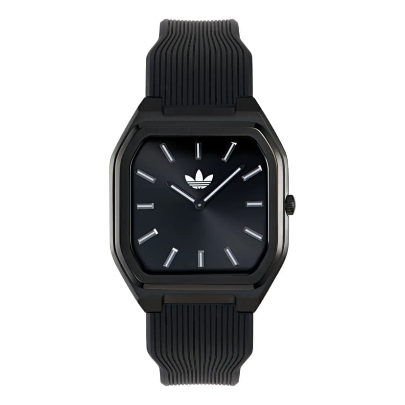 Adidas Unisex Uhr CITY TECH SQUARE Silikon schwarz AOFH26514