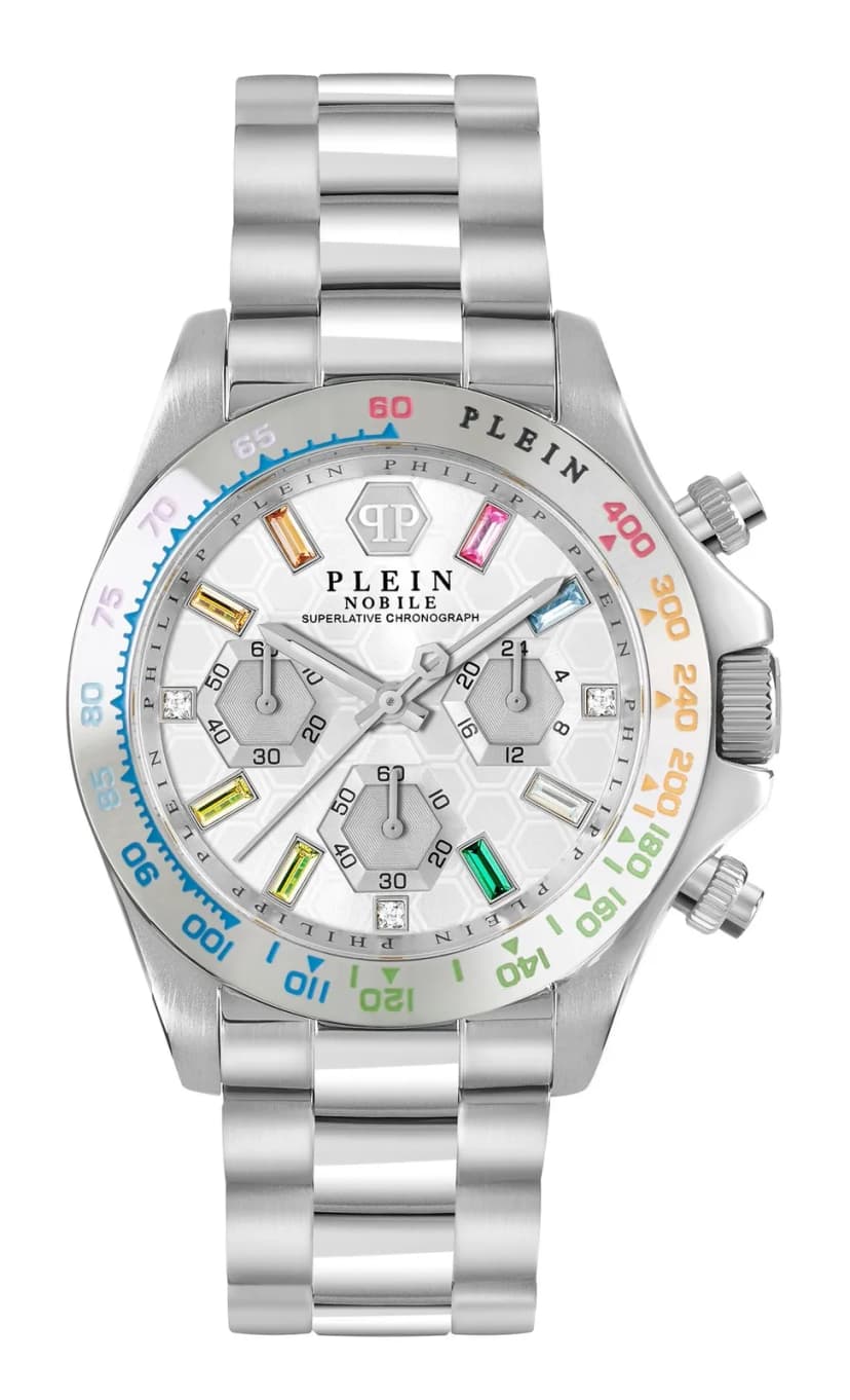 Philipp Plein Damen Uhr Analog Quarz Chrono NOBILE LADY PWSBA0123 Edelstahl