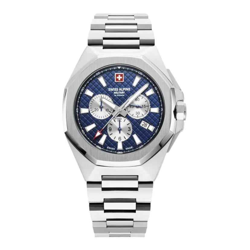 Swiss Alpine Military Herren Uhr Chronograph Analog Quarz 7005.9135SAM Edelstahl
