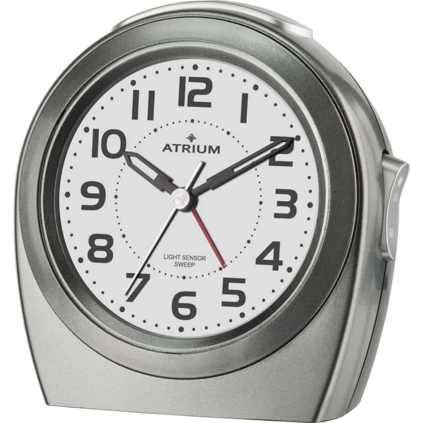 ATRIUM Wecker Analog Quarz anthrazit A451-4 ohne Ticken Nachtlicht