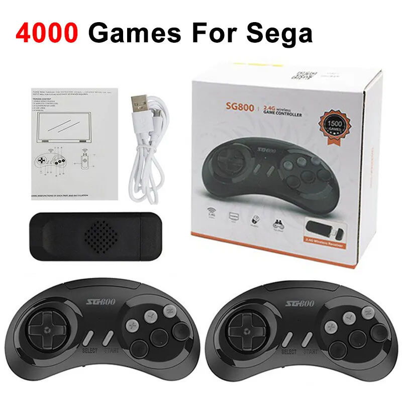 SG800 Sega Retro Videospielkonsole 16Bit 4000Spiele HD Spiel Stick+2X Controller