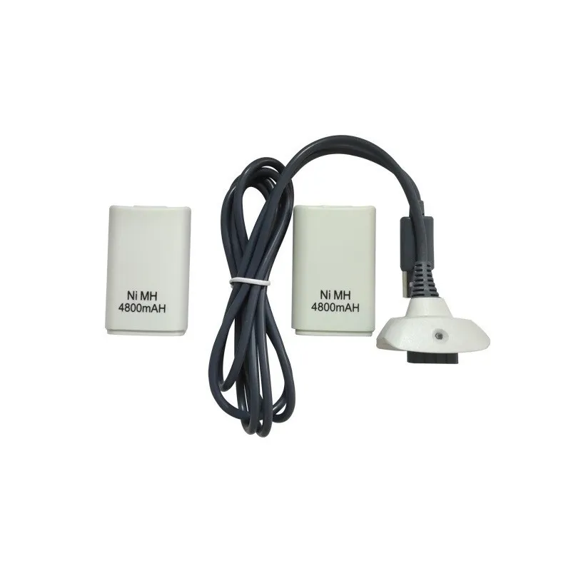 2 Stück 4800mAh Akku mit Ladekabel für Xbox 360 Gamepad Wiederaufladbar Batterie