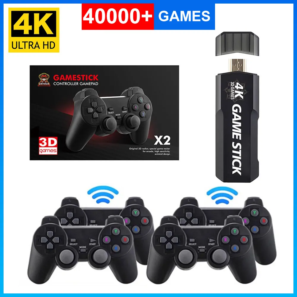 40000 Spiele 128G Retro Video Spielkonsole 4K HD Spiel Stick+Controller Gamepad