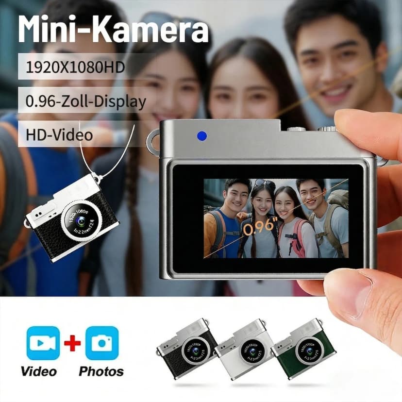 1080P Digitalkamera Retro CCD Mini Kamera Drinnen Außen Sport Videorekorder