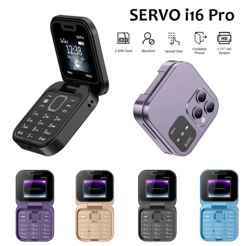 Unlocked Mini Flip Handy Kleines Display Dual SIM Karte Faltbares Handy Tragbar