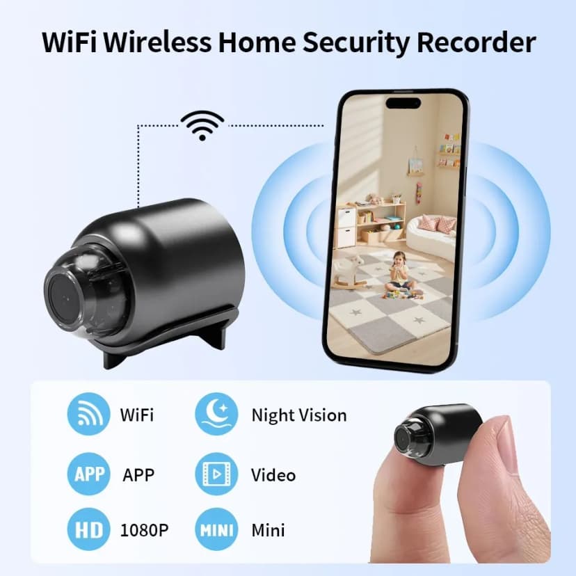 Mini kamera HD 1080P WiFi Überwachungskamera Heim Camcorder Nachtsicht Recorder