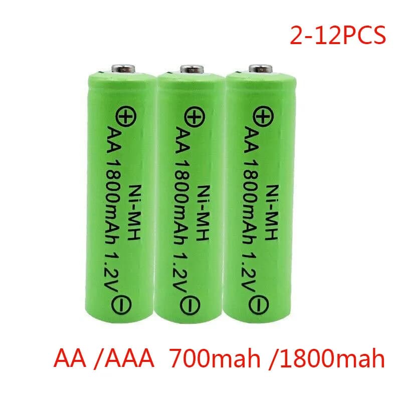 2-12X NiMH/Ni-Cd AA /AAA Wiederaufladbare Batterie Akkus 1.2V 700mah 1800mah