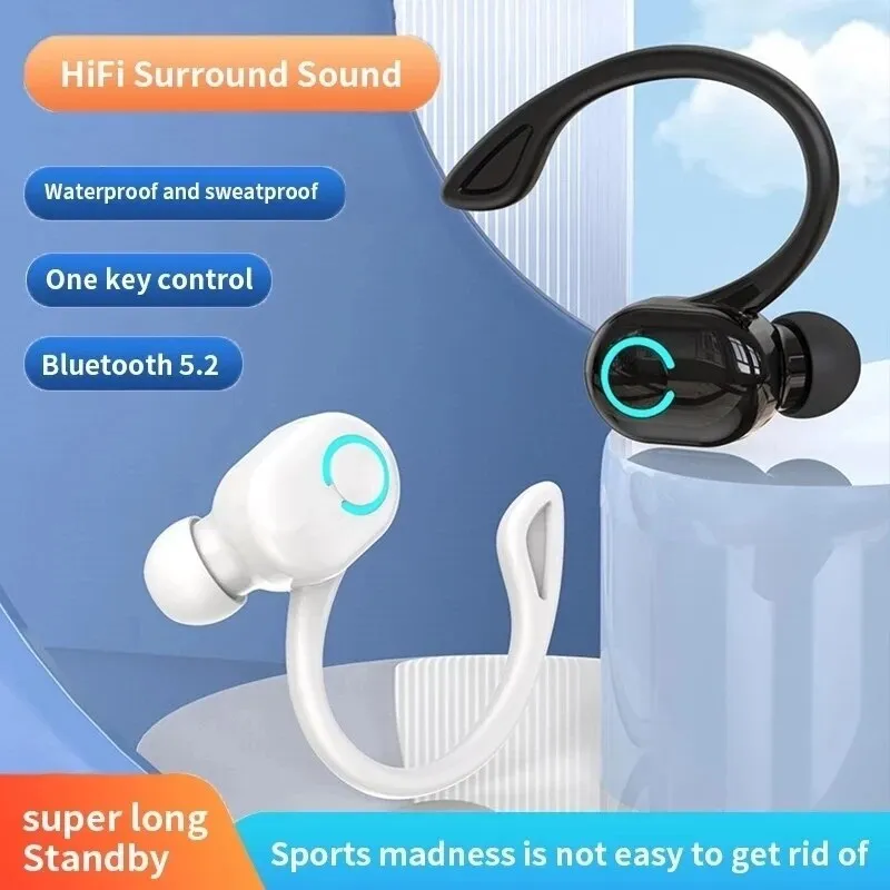 TWS Kabellos Bluetooth 5.2 Kopfhörer Ohrhörer Wasserdichtes Headset mit Mikrofon