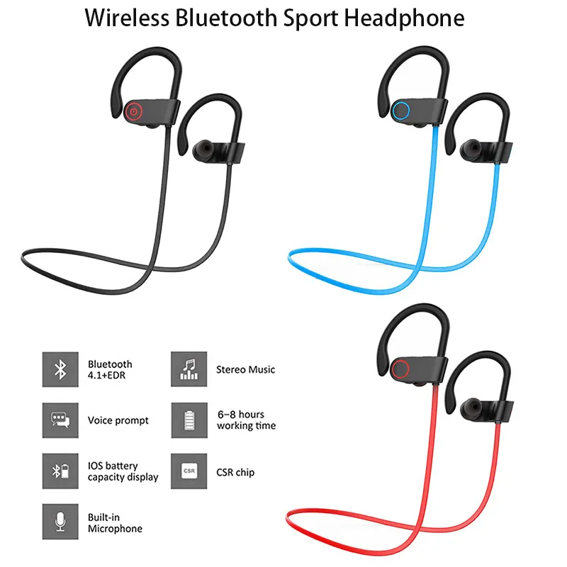 Wireless Bluetooth 5.0 Kopfhörer Sports Wasserdichtes Ohrhörer In-Ear Headsets