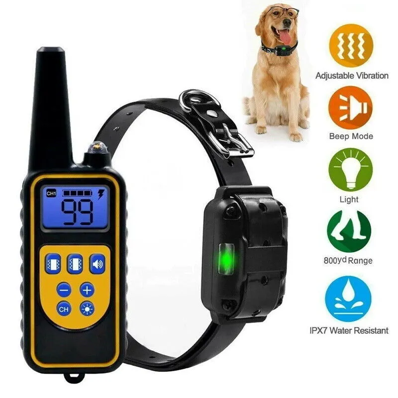 Hund Erziehungshalsband Ausbildung Fernbedienung Training Ton Vibration Schock