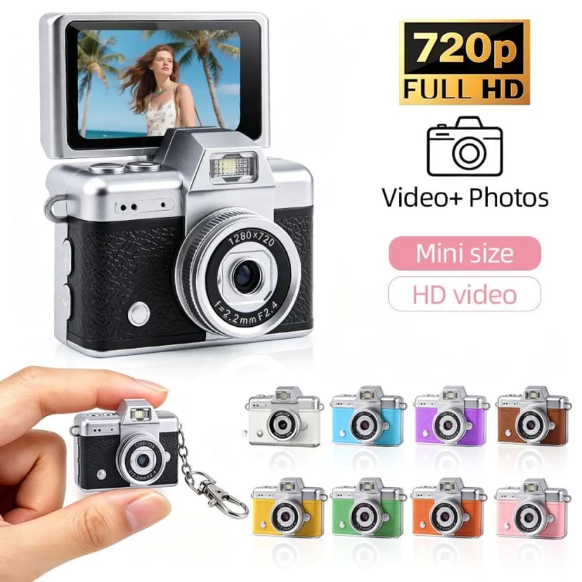 Mini Digitalkamera HD 180° Klappbar Selfie Bildschirm Tragbar Kamera Camcorder