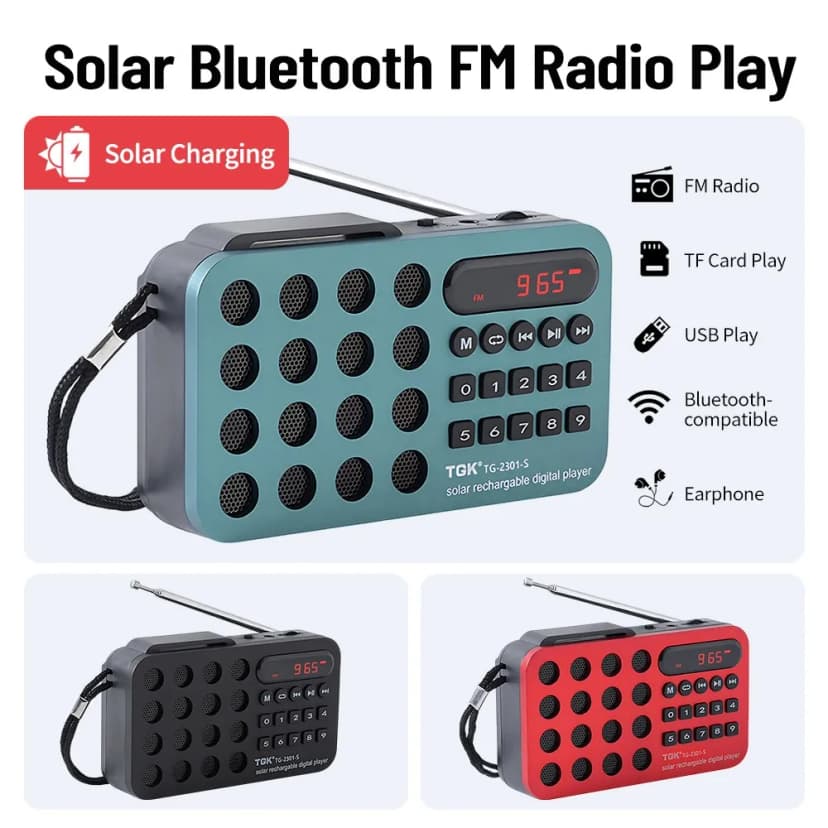 Wiederaufladbar Solar Bluetooth FM Radio Lautsprecher USB TF-Karte MP3 Player
