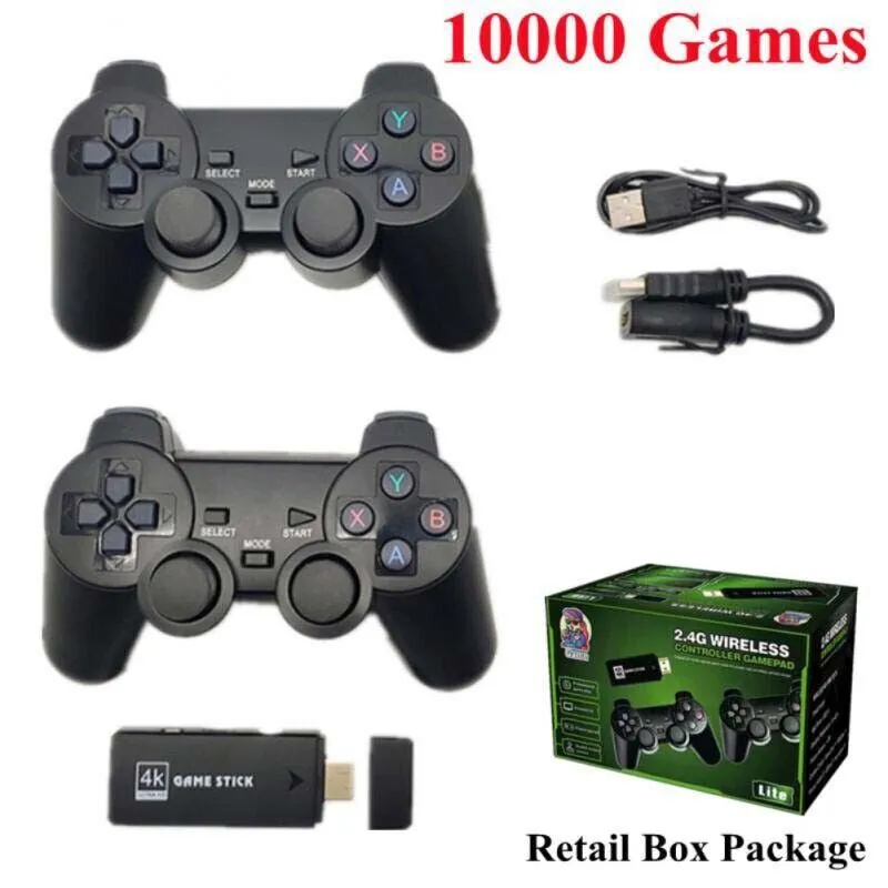 4K Spiel Stick U8 Videospielkonsole 10000 Spiele 2.4G Double Wireless Controller