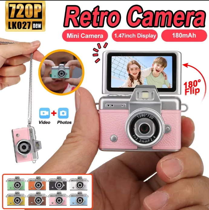 Mini Daumen Digitalkamera HD 180° Klappbar Selfie Bildschirm Tragbar Kamera