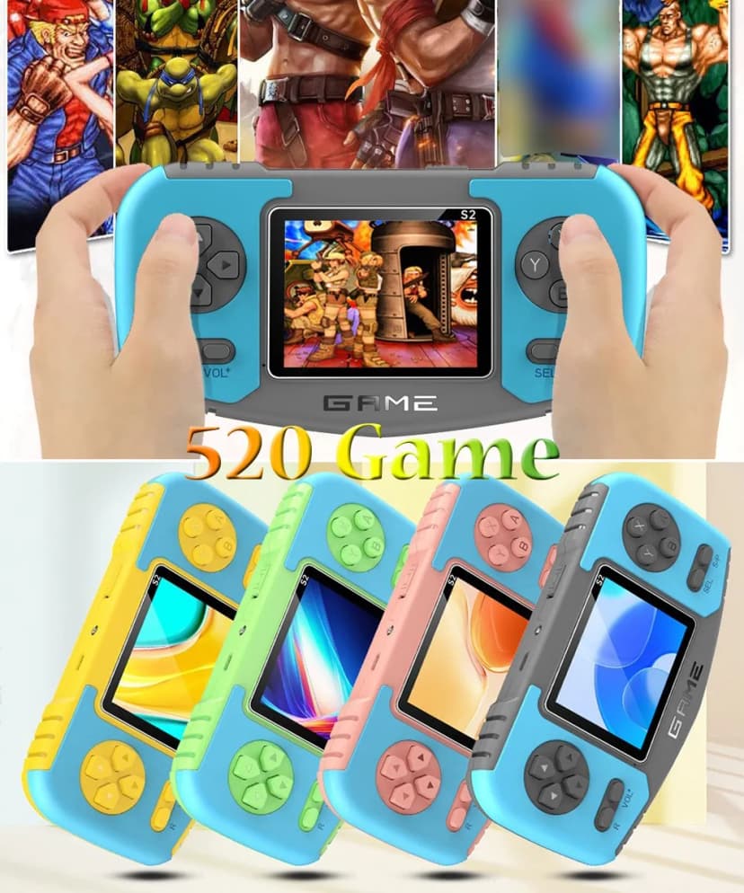 520 in 1 Retro Handheld Video Spielkonsole 2,4Zoll Bildschirm Wiederaufladbare