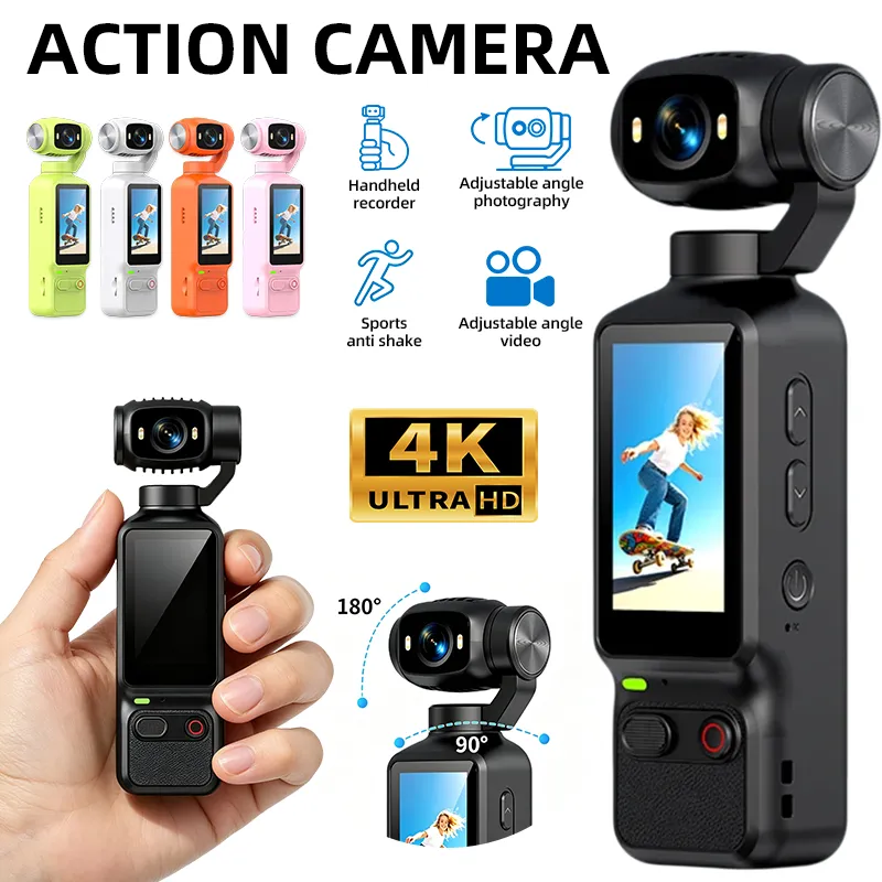 Handheld Action Kamera 4K HD Sportkamera 90° 180° Drehung Für YouTube Vlogs